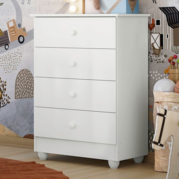 Cômoda de Bebê Soft Life 4 Gavetas Branco - Tigus