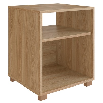 Mesa de Cabeceira Siena 2 Prateleiras Aveiro Oak - Completa Móveis
