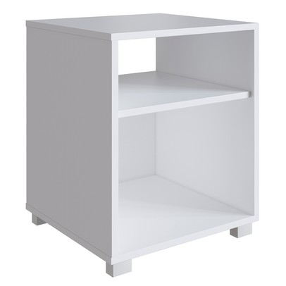 Mesa de Cabeceira Siena 2 Prateleiras Branco - Completa Móveis