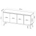 Balcão Buffet Stylo 4 Portas Mel/Off White - Viero Móveis