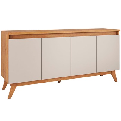 Balcão Buffet Stylo 4 Portas Mel/Off White - Viero Móveis