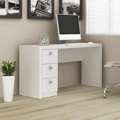 Mesa para Computador 3 Gavetas Branco Me4102 - Tecno Mobili