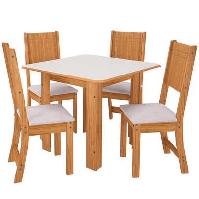 Mesa de Jantar 4 Lugares Freijó/Off White 10050.1 - Indékes
