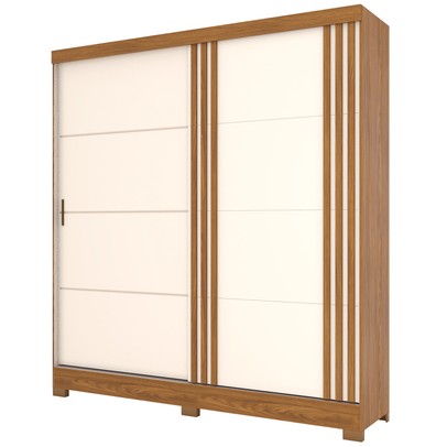 Guarda-Roupa Solteiro 2 Portas 3 Gavetas Nature/Off White B352 - Briz