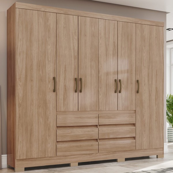 Guarda-Roupa Casal 6 Portas 6 Gavetas Jequitibá B355 - Briz