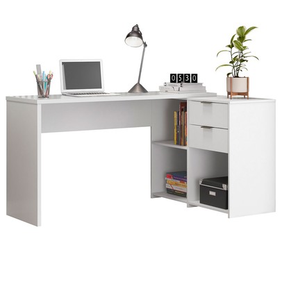 Mesa para Escritório 2 Gavetas Branco Nt2060 - Notável