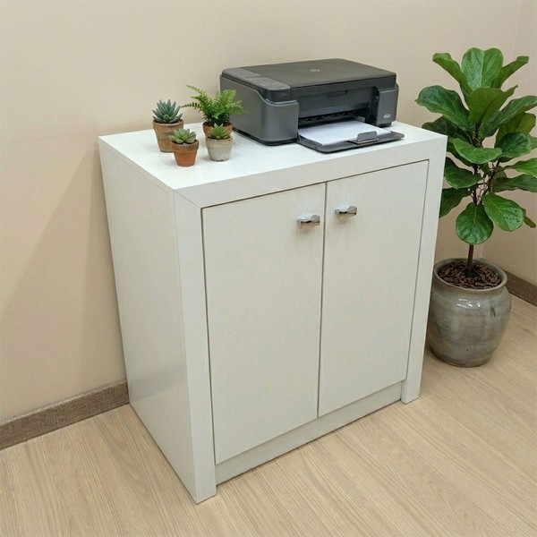Armário para Escritório Baixo 2 Portas Branco Me4103 - Tecno Mobili
