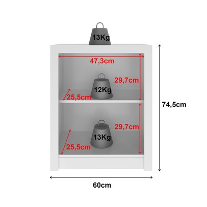 Armário para Escritório Baixo 2 Portas Branco Me4103 - Tecno Mobili