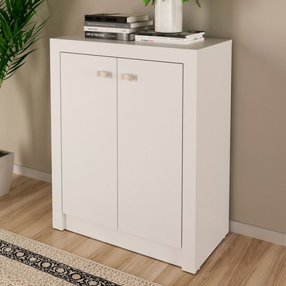 Armário para Escritório Baixo 2 Portas Branco Me4103 - Tecno Mobili