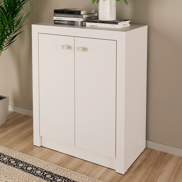 Armário para Escritório Baixo 2 Portas Branco Me4103 - Tecno Mobili