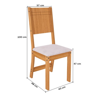 Mesa de Jantar 6 Lugares 10070.1 Freijó/Off White - Indékes