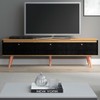 Rack para TV Até 65 Polegadas Memphis 3 Portas Carvalho Dakar/Preto - Soluzione