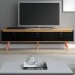 Rack para TV Até 65 Polegadas Memphis 3 Portas Carvalho Dakar/Preto - Soluzione