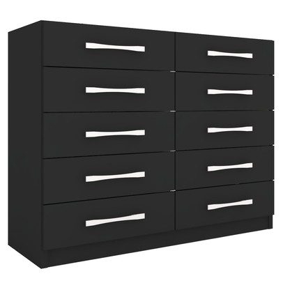 Cômoda Vitoria 10 Gavetas Preto - Panorama Móveis