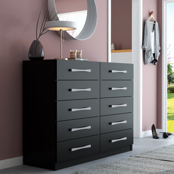 Cômoda Vitoria 10 Gavetas Preto - Panorama Móveis