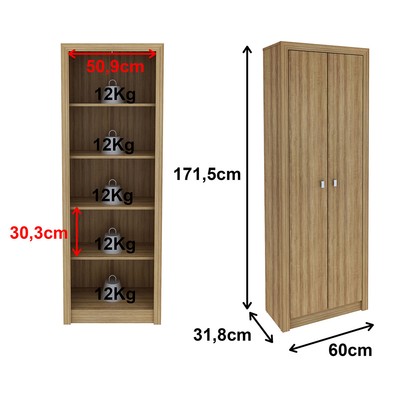 Armário para Escritório 2 Portas Amendoa Me4105 - Tecno Mobili