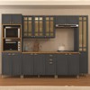 Cozinha Completa Firenze 16 Portas 2 Gavetas com Vidro 6171.101 Chumbo - Indékes