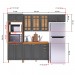 Cozinha Completa Firenze 12 Portas 2 Gavetas com Vidro 6171.103 Chumbo - Indékes