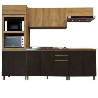 Cozinha Completa Dinamarca 12 Portas 2 Gavetas 6123.134 Chumbo - Indékes