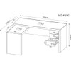 Mesa para Escritório 3 Gavetas  Amendoa Me4106 - Tecno Mobili
