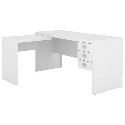 Mesa para Escritório 3 Gavetas Branco Me4106 - Tecno Mobili