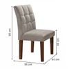Mesa de Jantar 6 Lugares Vitória com Vidro Chocolate/Linho Cinza - Cel Móveis