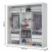 Guarda-Roupa Casal Isabela 3 Portas de Correr com Espelho 4 Gavetas Branco/Freijó - Carioca Móveis