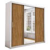 Guarda-Roupa Casal Isabela 3 Portas de Correr com Espelho 4 Gavetas Branco/Freijó - Carioca Móveis