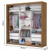 Guarda-Roupa Casal Isabela 3 Portas de Correr com Espelho 4 Gavetas Freijó/Branco - Carioca Móveis