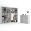 Quarto de Casal Ele e Ela Closet 8 Prateleiras Cômoda 10 Gavetas Branco - Panorama Móveis