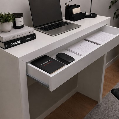 Mesa Escrivaninha 1 Gaveta Branco Me4107 - Tecno Mobili