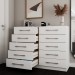Closet Casal Ele e Ela 8 Prateleiras e Cômoda 10 Gavetas Branco - Panorama Móveis
