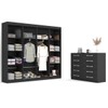Closet Casal Ele e Ela 8 Prateleiras e Cômoda 10 Gavetas Preto - Panorama Móveis