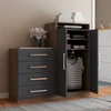 Cômoda Paris 2 Portas 4 Gavetas Carvalho/Cinza - Panorama Móveis