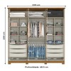 Guarda-Roupa Casal Andréas 6 Portas 6 Gavetas Nature/Off White - Henn