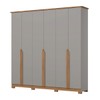 Guarda-Roupa Casal Andréas 6 Portas 6 Gavetas Cinza/Nature - Henn