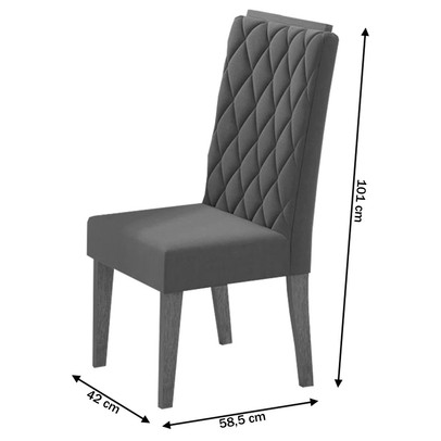 Mesa de Jantar 4 Lugares Disney Mel/Blonde/Veludo Cinza - Panorama Móveis