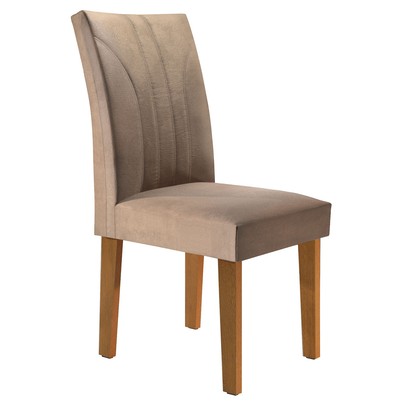 Cadeiras Kit 2 Cadeiras Moscou Ypê/Suede Pena - Cel Móveis