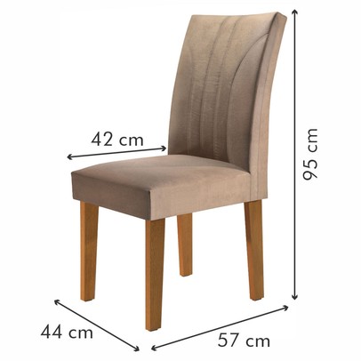 Cadeiras Kit 2 Cadeiras Moscou Ypê/Suede Pena - Cel Móveis