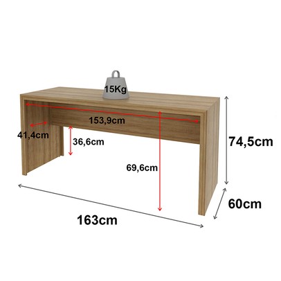 Mesa para Escritório Amendoa Me4109 - Tecno Mobili