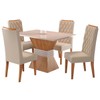 Mesa de Jantar 4 Lugares Cansas Mel/Blonde/Nude - Panorama Móveis