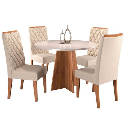 Mesa de Jantar 4 Lugares Disney Mel/Blonde/Nude - Panorama Móveis