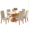 Mesa de Jantar 6 Lugares Nashville com Vidro Mel/Nude/Off White - Panorama Móveis