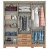 Guarda-Roupa Casal Caju 6 Portas 3 Gavetas Jequitibá Brilho - Henn