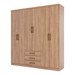Guarda-Roupa Casal Caju 6 Portas 3 Gavetas Jequitibá Brilho - Henn