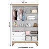 Guarda-Roupa Infantil Confete 4 Portas 2 Gavetas com Espelho Branco/Jequitibá - Henn