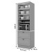 Torre Quente Americana 2 Portas 2 Gavetas 100% Mdf C350 Cinza/Calcare - Henn