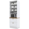Torre Quente Americana 2 Portas 2 Gavetas 100% Mdf C350 Branco/Nature - Henn