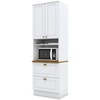 Torre Quente Americana 2 Portas 2 Gavetas 100% Mdf C350 Branco/Nature - Henn