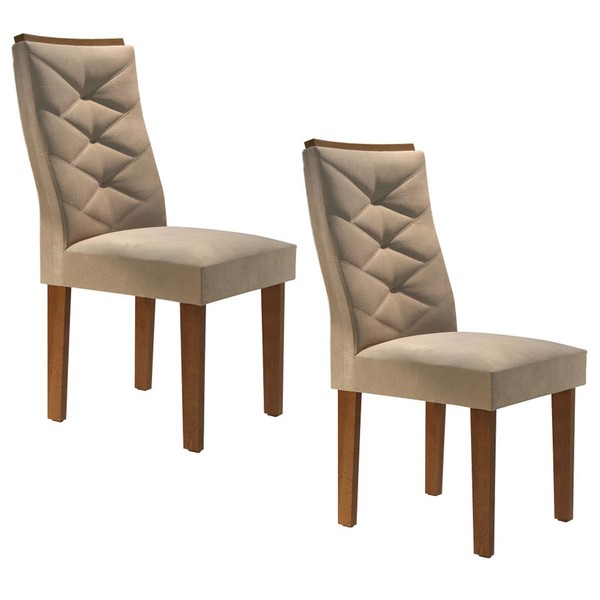 Cadeiras Kit 2 Cadeiras Germany Chocolate/Suede Pena - Cel Móveis